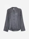 Totême Toteme Monogram Embroidered Flannel Pajama Top