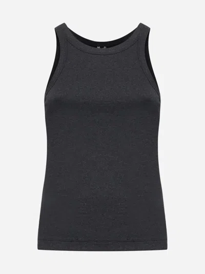 Totême Grey Ribbed Jersey Tank Top
