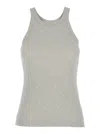 Totême Grey Tank Top With U Neckline In Ribbed Cotton Woman In Grey