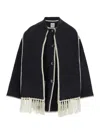 Totême Gray Embroidered Scarf Jacket In Nero