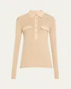 Totême Half-placket Knit Shirt In Light Beige
