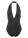 Totême Toteme Halterneck Swimsuit Clothing In Anthracite