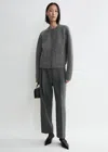 Totême Hammered Button Cardigan Grey Melange In Grey Melange