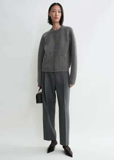 Totême Hammered Button Cardigan Grey Melange