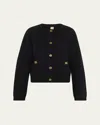 Totême Hammered Button Cardigan Black In Black