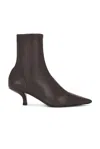 Totême Nappa Heeled Sock Boots Bark In Brown
