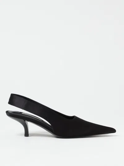 Totême Womens Toteme Pointed-toe Satin Slingback Heels In Black