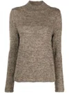 Totême High-neck Knitted Jumper In Brown