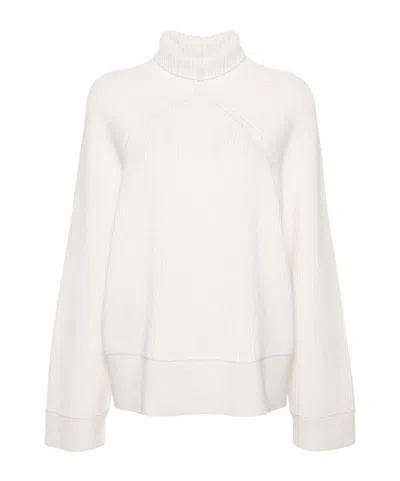 Totême High-neck Ribbed Jumper In White
