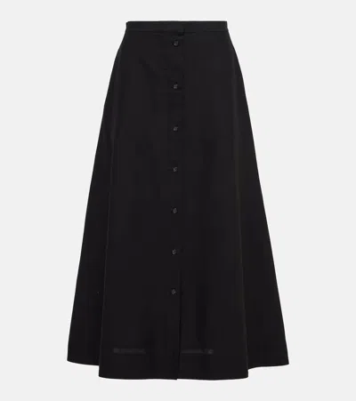 Totême High-rise Cotton Maxi Skirt In Black