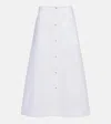 Totême Toteme Striped Cotton Midi Skirt In White