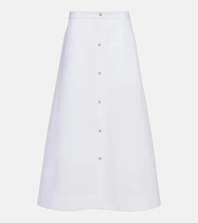 Totême High-rise Cotton Maxi Skirt In White