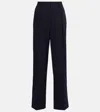 Totême High-rise Cotton Straight Pants In Blue