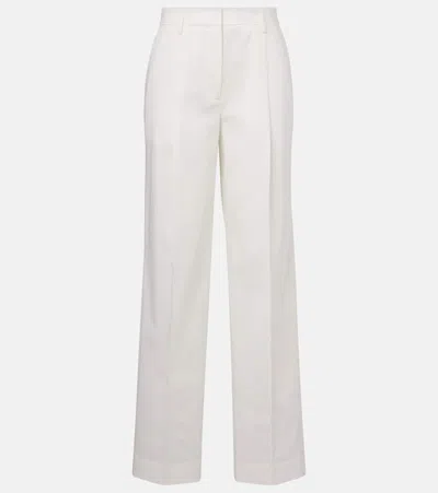 Totême Toteme Cotton-silk Wide-leg Trousers In White