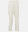 Totême High-rise Cropped Straight Pants In White