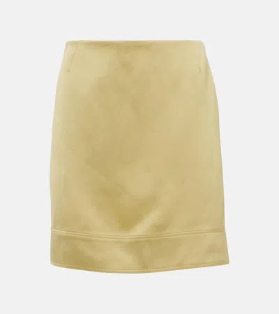 Totême High-rise Satin Miniskirt In Green