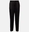 Totême High-rise Satin Straight Pants In Black