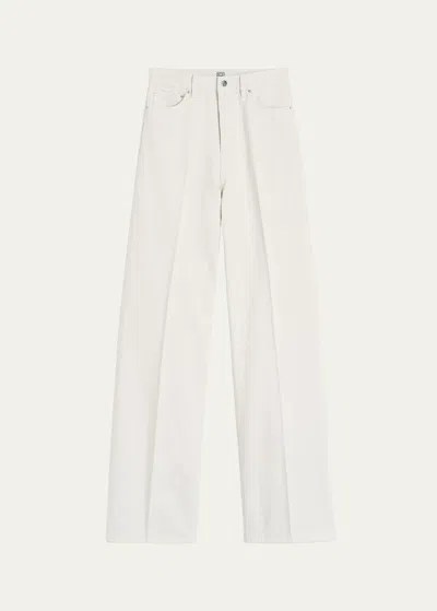 Totême High-rise Straight-leg Press-creased Denim Jeans In Light Beige