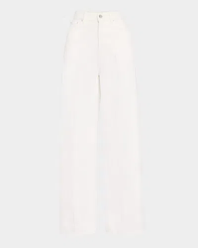 Totême High-rise Straight-leg Press-creased Denim Jeans In White