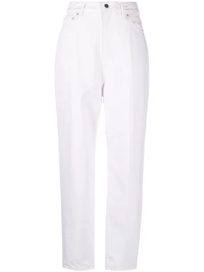 Totême High-rise Tapered Jeans In White