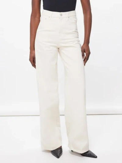 Totême High-rise Wide-leg Jeans In Ecru