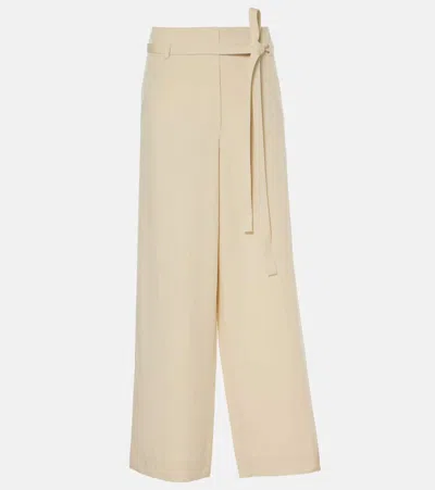 Totême High-rise Wide-leg Trousers In White