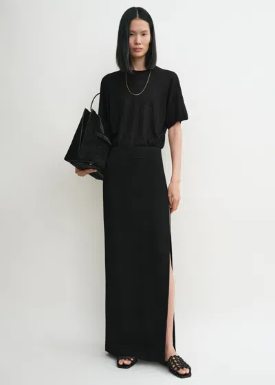 Totême High Slit Maxi Skirt In Black Viscose
