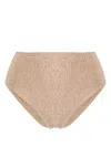 Totême High-waist Smocked Bikini Bottoms In Neutrals