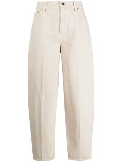 Totême High-waist Tapered-leg Jeans In Neutrals