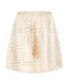 Totême Toteme Monogram Silk Pj Shorts In Nude