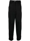 Totême Black Double Pleated Tailored Trousers In Schwarz