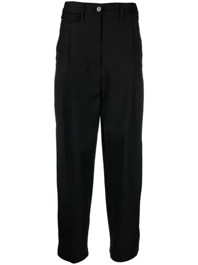 Totême Black Double Pleated Tailored Trousers