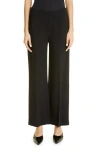 Totême Black Wide-leg Pants With Elasticized Waistband In Black