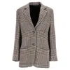 Totême Houndstooth Single-breasted Blazer In Brown Wool In Brown