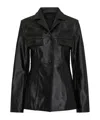 Totême Hourglas Button Leather Jacket In Black
