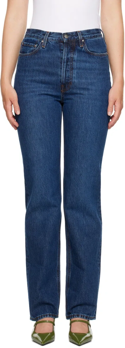 Totême Indigo Classic Cut Jeans In Blue