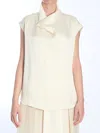 Totême Sleeveless Funnel-neck Blouse In White