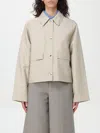 Totême Organic Cotton Cropped Jacket In 米色