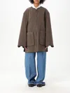 Totême Women's Oak Melange Wool Felt Jacket With Zip Loose Fit In Grey