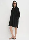 Totême Jacquard Stripe Tunic Shirt Black In Black