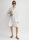 Totême Jacquard Stripe Tunic Shirt White In White