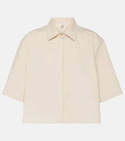 Totême Jacquard Striped Cotton Shirt In Grey