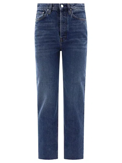 Totême Cropped High-rise Straight-leg Jeans In Blue