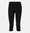 Totême Black Cropped Compact Leggings In Black