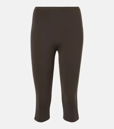Totême Jersey Capri Pants In Brown