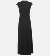 Totême Black Draped Knit Midi Dress In Black