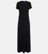 Totême Womens Pleated Short-sleeve Jersey Midi Dress Black Xs In Black