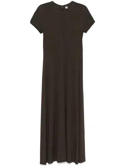 Totême Black Fluid Jersey Long Dress In Brown
