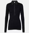 Totême Knitted Polo Top In Schwarz