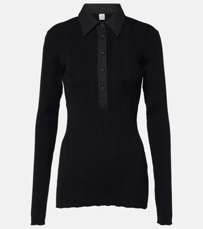 TOTÊME JERSEY POLO SWEATER